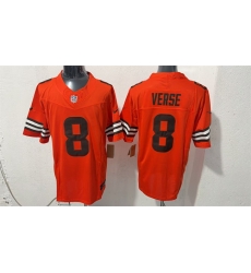 Men Cleveland Browns  8 Jared Verse Orange 2026 Vapor Limited Stitched Football Jersey