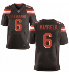 Mens Nike Cleveland Browns 6 Baker Mayfield Elite Brown Team Color NFL Jersey