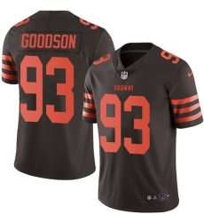 Nike Cleveland Browns 93 B J  Goodson Brown Men Stitched NFL Limited Rush Jersey