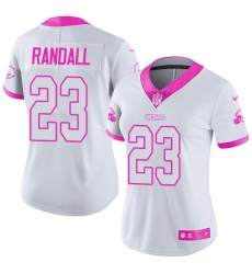 Nike Browns #23 Damarious Randall White Pink Womens Stitched NFL Limited Rush Fashion Jersey