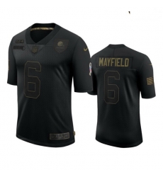 Youth Cleveland Browns 6 Baker Mayfield Black 2020 Black Salute To Service Jersey