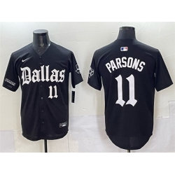 Men Dallas Cowboys 11 Micah Parsons Black  27Gothic Lone Star Edition 27 Limited Stitched Baseball Jersey