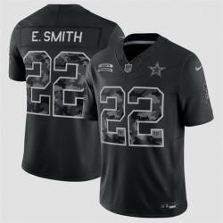 Men Dallas Cowboys  22 Emmitt Smith Black F U S E  2026 Salute to Service Limited Stitched Football Jersey