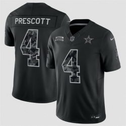 Men Dallas Cowboys  4 Dak Prescott Black F U S E  2026 Salute to Service Limited Stitched Football Jersey