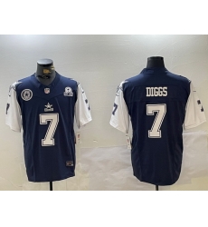 Men Dallas Cowboys 7 Trevon Diggs Navy 2023 F U S E  With 1960 Patch Vapor Limited Stitched Football Jersey