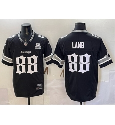 Men Dallas Cowboys 88 CeeDee Lamb Black 2025 F U S E Gothic Lone Star Edition With Established In 1960 Patch Vapor Limited Stitched Football Jersey
