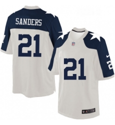 Mens Nike Dallas Cowboys 21 Deion Sanders Limited White Throwback Alternate NFL Jersey