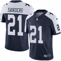 Mens Nike Dallas Cowboys 21 Deion Sanders Navy Blue Throwback Alternate Vapor Untouchable Limited Player NFL Jersey