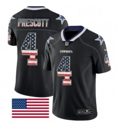 Mens Nike Dallas Cowboys 4 Dak Prescott Limited Black Rush USA Flag NFL Jersey