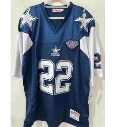 Mitchell Ness cowboys 22 Emmitt Smith 75th patch Blue 1992 Throwback Stitched NFL Jersey Mitchell Ness cowboys 22 Emmitt Smith 75th patch Blue 1992 Throwback Stitched NFL Jersey