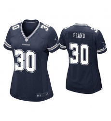 Women Dallas Cowboys 30 DaRon Bland Navy Stitched Game Jersey