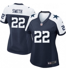 Womens Nike Dallas Cowboys 22 Emmitt Smith Game Navy Blue Throwback Alternate NFL Jersey