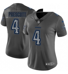 Womens Nike Dallas Cowboys 4 Dak Prescott Gray Static Vapor Untouchable Limited NFL Jersey