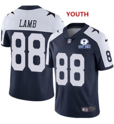 Youth Nike Cowboys 88 CeeDee Lamb Thanksgiving With Established In 1960 Patch NFL Vapor Untouchable Limited Jersey