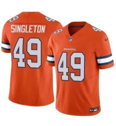 Men Denver Brocos Alex Singleton #49 Orange Rush Stitched Limited Game NFL Jersey