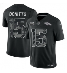 Men Denver Broncos 15 Nik Bonitto Black F U S E 2026 Salute to Service Limited Stitched Football Jersey Men Denver Broncos 15 Nik Bonitto Black F U S E 2026 Salute to Service Limited Stitched Football Jersey