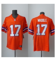 Men Denver Broncos  17 Jaylen Waddle Orange 2026 F U S E  Mile High Collection 1977 Throwback Vapor Limited Stitched Football Jersey