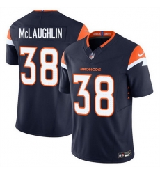 Men Denver Broncos 38 Jaleel McLaughlin Navy F U S E  Vapor Limited Stitched Football Jersey