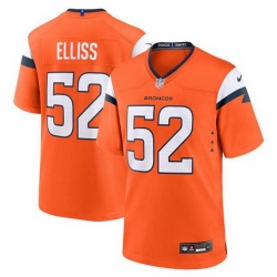 Men Denver Broncos 52 Jonah Elliss Orange 2025 Alternate Stitched Game Jersey
