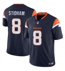 Men Denver Broncos 8 Jarrett Stidham Navy F U S E  Vapor Limited Stitched Football Jersey