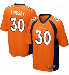 Men Nike Denver Broncos 30 Phillip Lindsay Game Orange Team Color NFL Jersey