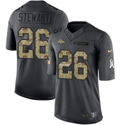 Nike Broncos #26 Darian Stewart Black Mens Stitched NFL Limited 2016 Salute to Service Jersey