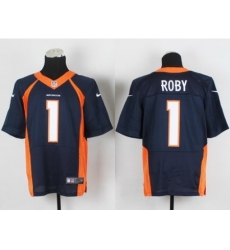 Nike Denver Broncos 1 Brandley Roby Blue Elite NFL Jersey