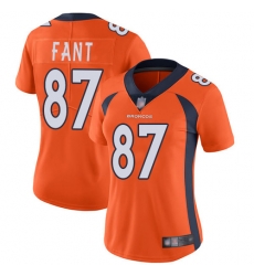 Broncos 87 Noah Fant Orange Team Color Women Stitched Football Vapor Untouchable Limited Jersey