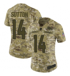 Nike Broncos #14 Courtland Sutton Camo Women Stitched NFL Limited 2018 Salute to Service Jersey