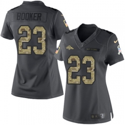 Nike Broncos #23 Devontae Booker Black Womens Stitched NFL Limited 2016 Salute to Service Jersey