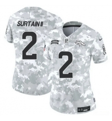 Women Denver Broncos 2 Patrick Surtain II 2024 F U S E Arctic Camo Salute To Service Limited Stitched Jersey