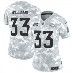 Women Denver Broncos 33 Javonte Williams 2024 F U S E Arctic Camo Salute To Service Limited Stitched Jersey