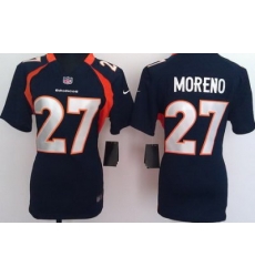 Women Nike Denver Broncos 27# Knowshon Moreno Blue Nike NFL Jerseys