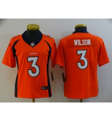 Women's Denver Broncos #3 Russell Wilson Orange 2022 Vapor Untouchable Stitched NFL Nike Limited Jersey