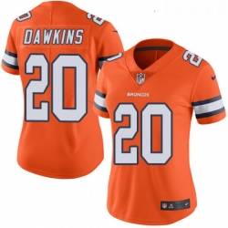 Womens Nike Denver Broncos 20 Brian Dawkins Elite Orange Rush Vapor Untouchable NFL Jersey