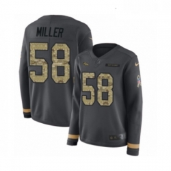 Womens Nike Denver Broncos 58 Von Miller Limited Black Salute to Service Therma Long Sleeve NFL Jersey