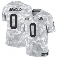 Men Detroit Lions 0 Terrion Arnold 2024 F U S E Arctic Camo Salute To Service Limited Stitched Football Jersey