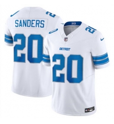 Men Detroit Lions 20 Barry Sanders White 2024 F U S E  Vapor Limited Stitched Jersey