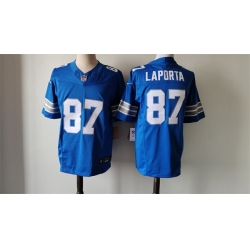 Men Detroit Lions 87 Sam LaPorta Blue 2024 F U S E  Vapor Limited Stitched Jersey