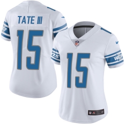 Nike Lions #15 Golden Tate III White Womens Stitched NFL Limited Jersey