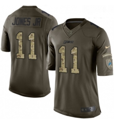 Youth Nike Detroit Lions 11 Marvin Jones Jr Elite Green Salute to Service NFL Jersey