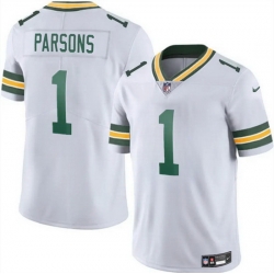 Men Green Bay Packers 1 Micah Parsons White 2025 Vapor Untouchable Limited Stitched Football Jersey