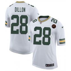Men Green Bay Packers 28 A  J  Dillon White 2025 New With John Madden Patch Vapor Untouchable Limited Stitched Football Jersey