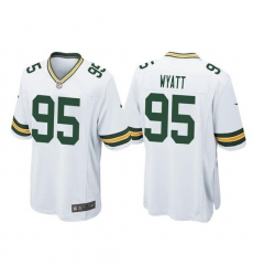 Men Green Bay Packers 95 Devonte Wyatt White Stitched Football Jersey