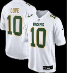 Women Green Bay Packers #10 Jordan Love white green limited jersey