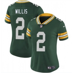 Women Green Bay Packers 2 Malik Willis Green Vapor Untouchable Limited Stitched Jersey