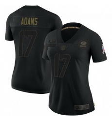 Women Nike Green Bay Packers 12 Davante Adams 2020 Black Salute To Service Jersey