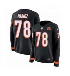 Womens Nike Cincinnati Bengals 78 Anthony Munoz Limited Black Therma Long Sleeve NFL Jersey