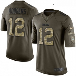 Youth Nike Green Bay Packers 12 Aaron Rodgers Elite Green Salute to Service NFL Jersey