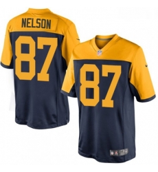 Youth Nike Green Bay Packers 87 Jordy Nelson Limited Navy Blue Alternate NFL Jersey